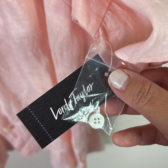 NWT Lord & Taylor Woman 100% Linen Button Down Tunic Shirt Bell Sleeves size 3X - Picture 5 of 10